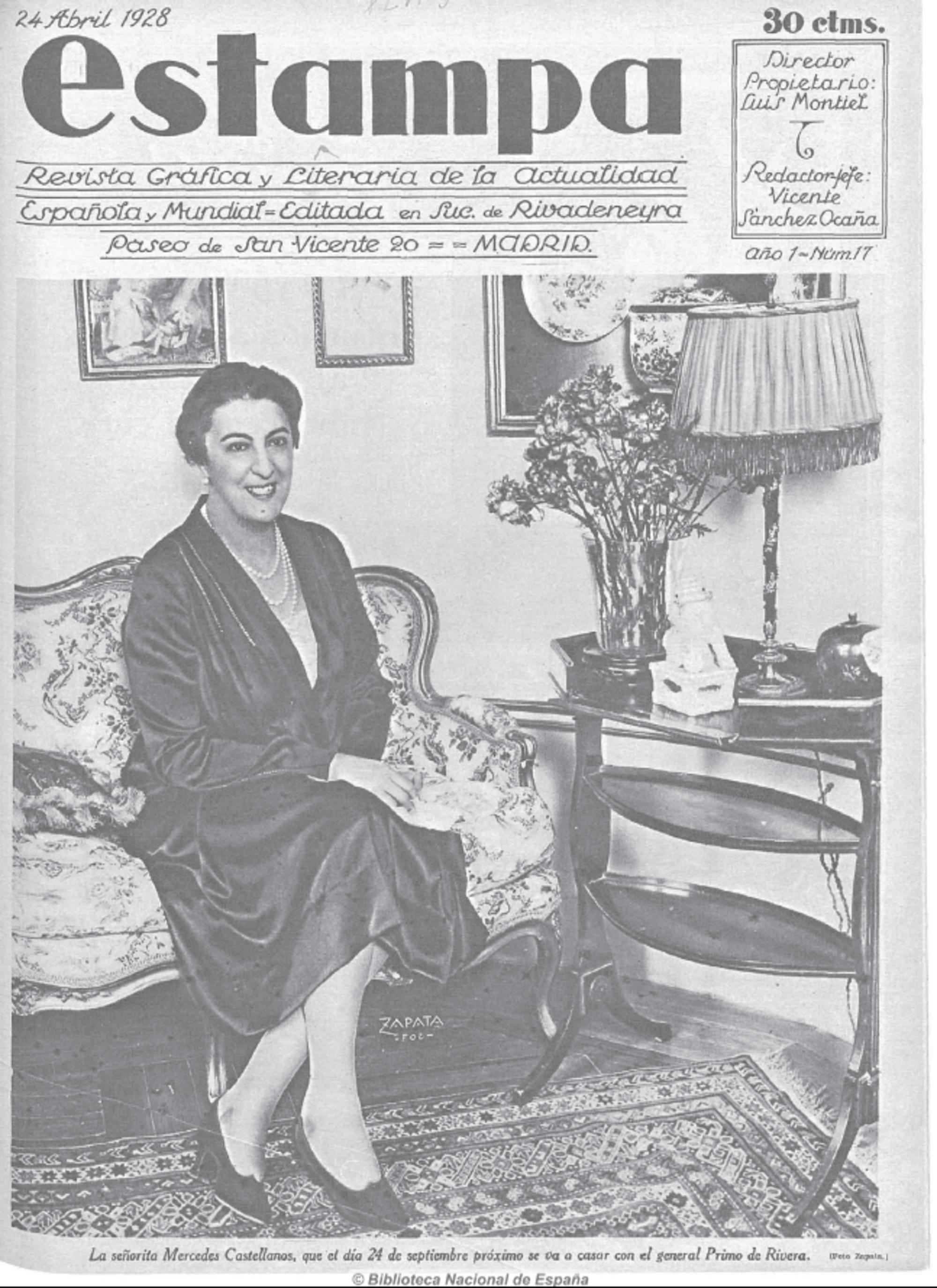 Portada de la revista Estampa con la imagen de la novia
